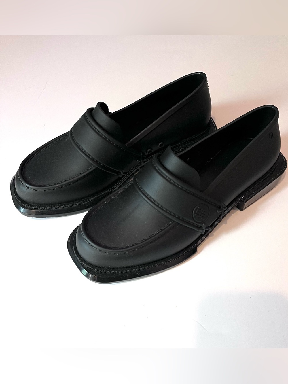 Melissa Spencer Black Loafer Chunky Dark Academia Jelly Shoes Size 7
